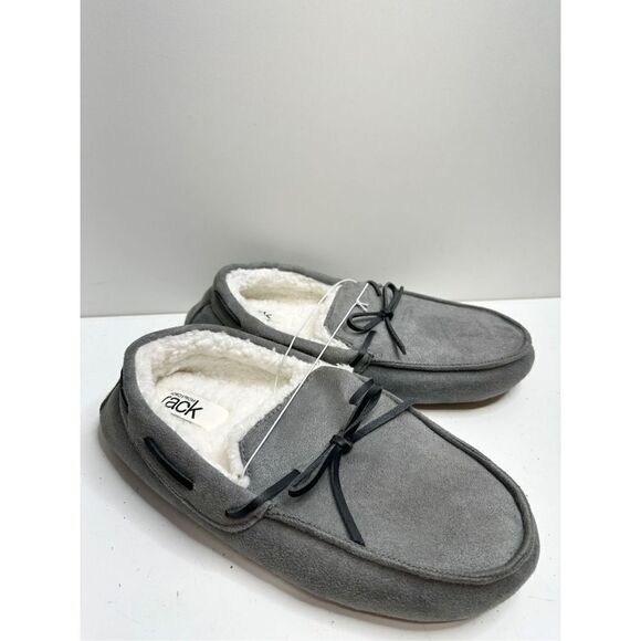Nordstrom Rack Slippers Womens Size Large Faux Fur Gray Slip On Style - Picture 3 of 8